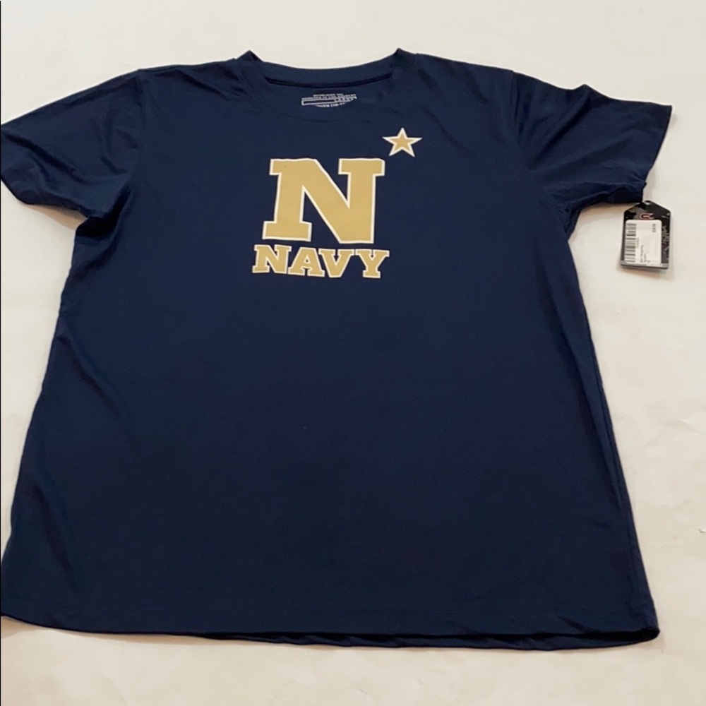 Navy Polyester Tee Shirt Blue Youth L